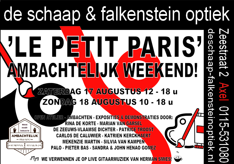 Flyer 'le Petit Paris' Ambachtelijk Weekend! 17 & 18 Augustus 2024